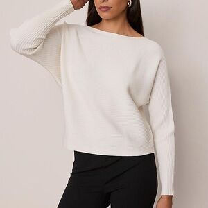 Evereve Women’s Cream Ribbed Boatneck Sweater
